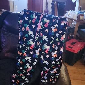Colorful Puzzle Print Pajama Pants